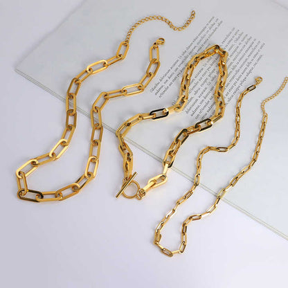 Elegant 18k Gold Paperclip Necklace™