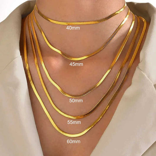 Elegant Herringbone Snake Chain Necklace™