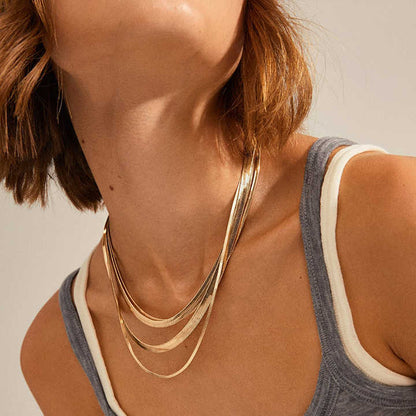 Elegant Herringbone Snake Chain Necklace™