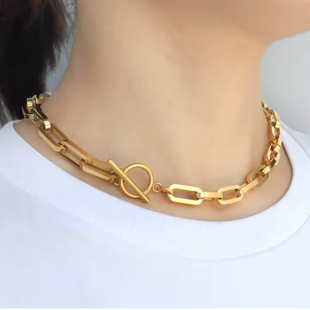 Elegant 18k Gold Paperclip Necklace™